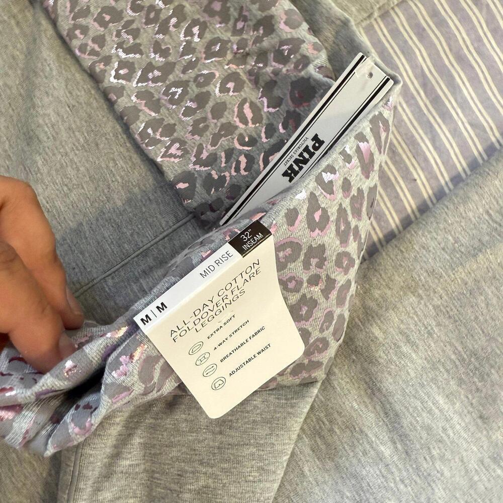 Y2K Victoria's Secret All Day Cotton Foldover Waist Flare Yoga Pants - Picture 5 of 7